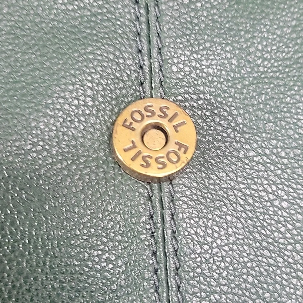 Fossil Green Leather Backpack Shoulder Bag